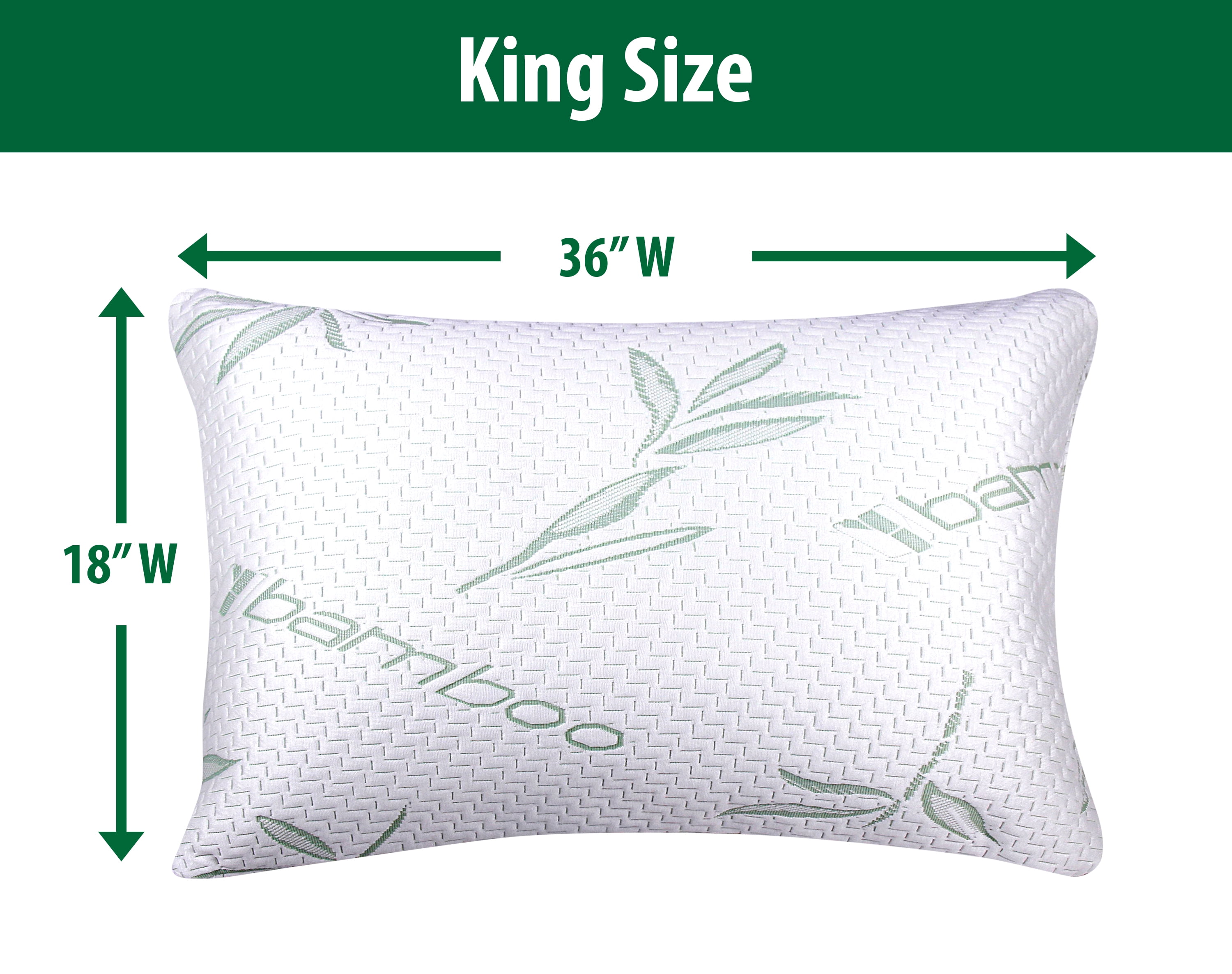6 Pack King Size Hypoallergenic Memory Foam Bamboo Bed Pillows
