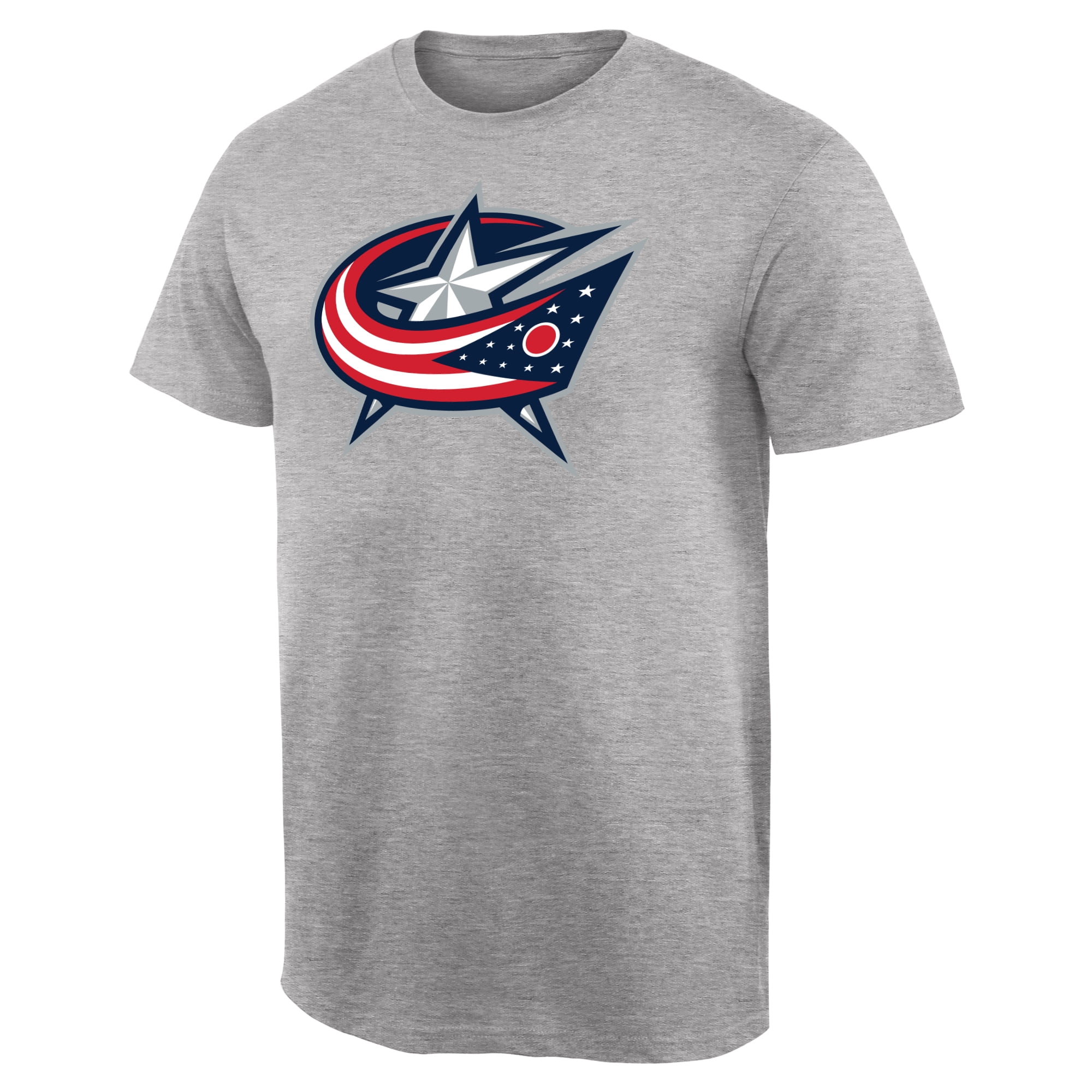 Columbus Blue Jackets Team Primary Logo T-Shirt - Ash ...
