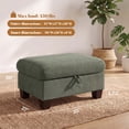 thumbnail image 3 of Poshby Storage Ottoman Coffee Table with Chenille Material, Solid Wood Leg for Living Room, Dark Gray, 3 of 5