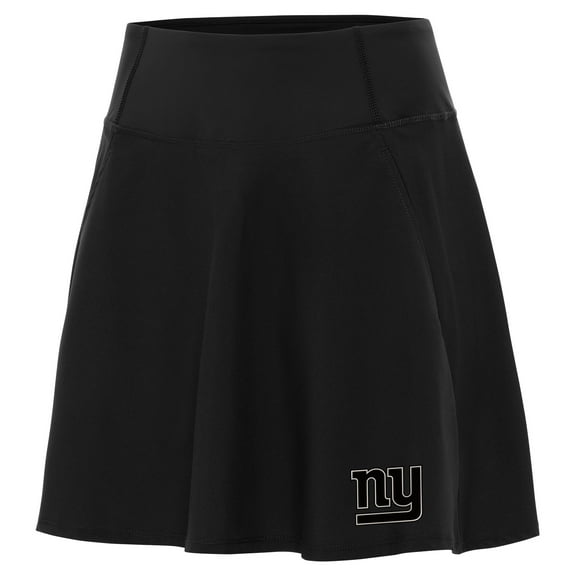 Women's Antigua Black New York Giants  Brushed Carbon Chip Skort