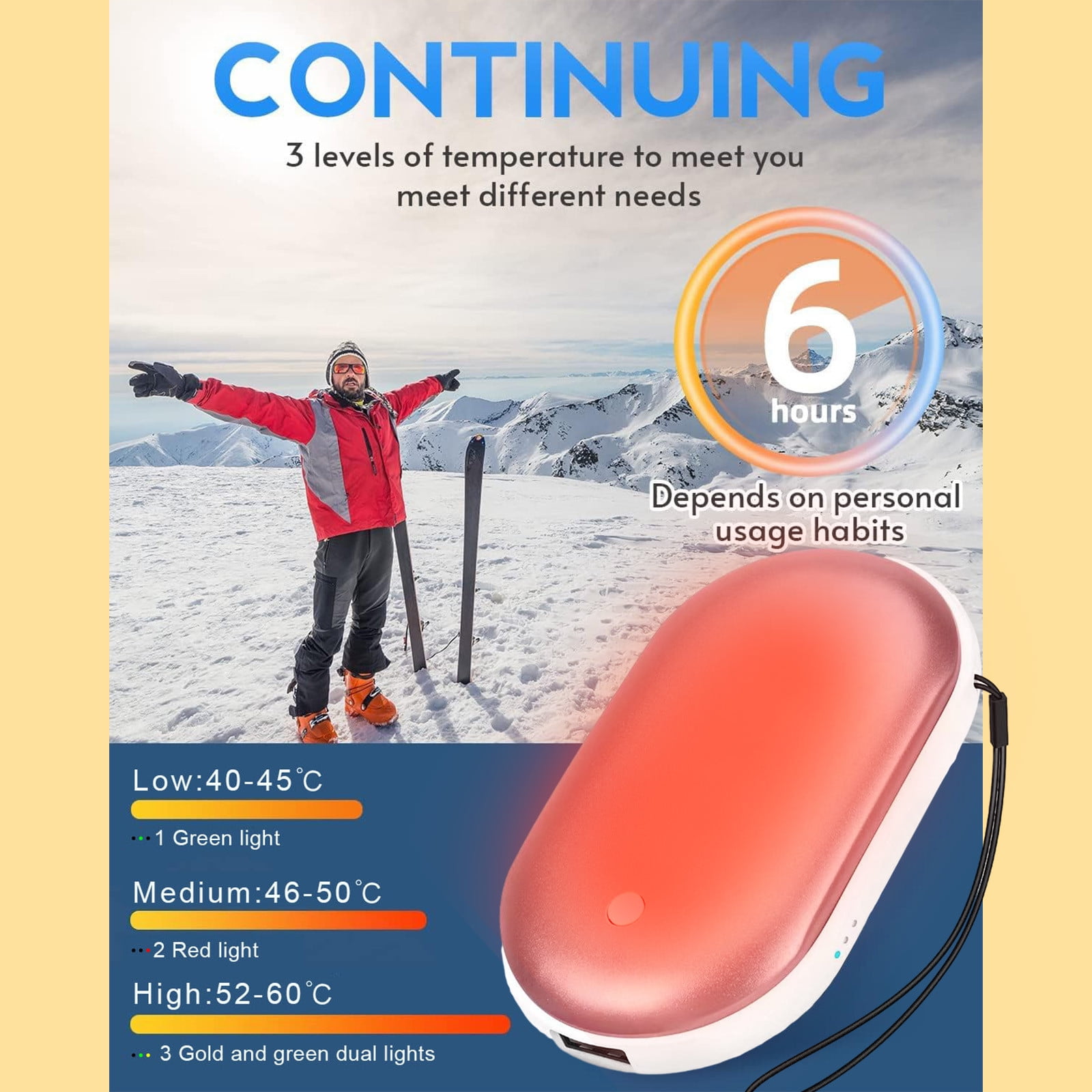 2Pcs Hand Warmers Rechargeable,Electric Hand Warmer,Reusable Portable Pocket Heater USB Handwarmers,Gifts for Men,Women,Indoor,Outdoor,Hiking,Skiing,Camping,If You Love Him/Her,Warm Him/Her Up