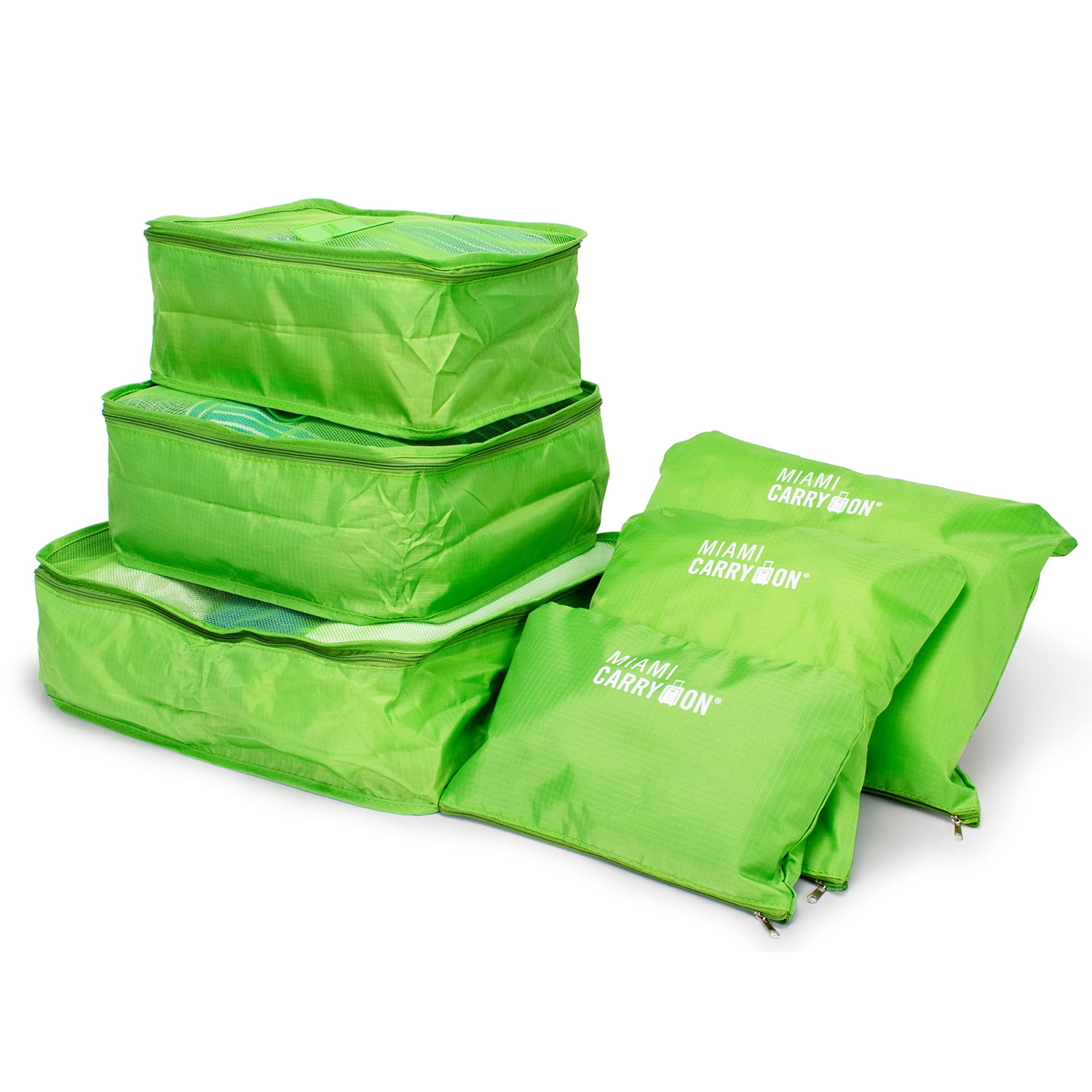 Miami Carryon TL6SBGGR Packing Cubes Travelers Luggage Organizer Kit Green  