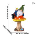 thumbnail image 2 of Jardín Sentado En Setas Figura De Gnomo De Césped Para Estatua Al Aire Libre Estatua Pintada A Mano Para Mesa De Césped O Decoración De Elfo Yuarrent HA039909-01, 2 of 6