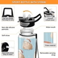 thumbnail image 4 of 1000ML Transparent Sports Water Bottle with Handle & Straw Portable Water Bottle for Outdoor Camping Gym Cute Capybara with Santa Hat, 4 of 7