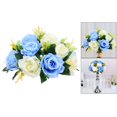 thumbnail image 4 of Decoración de la pista del del ramo de la boda de las flores de rosa blanco azul claro Colcomx Simulación Rose Ball, 4 of 7
