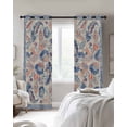 thumbnail image 3 of Blue Red Ethnic Blackout Curtains 90 Inches Long for Bedroom, Vintage Modern Geometric Abstract Art Thermal Insulated Room Darkening Black Out Window Curtain Panels Grommet Drapes for Living Room, 3 of 8
