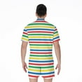 thumbnail image 2 of Colorful Striped Pattern Short Sleeve Men'S Rompers Casual Summer Jumpsuits Outfit, 2 of 4