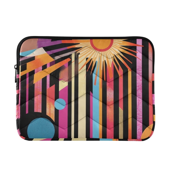 FORMRS 13-13.3 inch Laptop Sleeve Case Soft Carrying Quilted Computer Bag Cover, Futuristic Sun