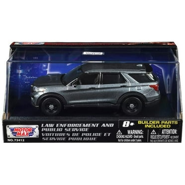 Motormax 79521BB-GRY 2022 Ford Police Interceptor Utility Gray Metallic Unmarked Custom Builders Kit Law Enforcement & Public Service Series 1-43 Scale Diecast Model Car