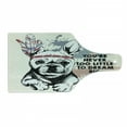 thumbnail image 1 of Abstract Cutting Board, Animal Pub Dog with Tribal Feathers and Inspirational Words Print, Decorative Tempered Glass Cutting and Serving Board, Wine Bottle Shape, White Black, by Ambesonne, 1 of 1