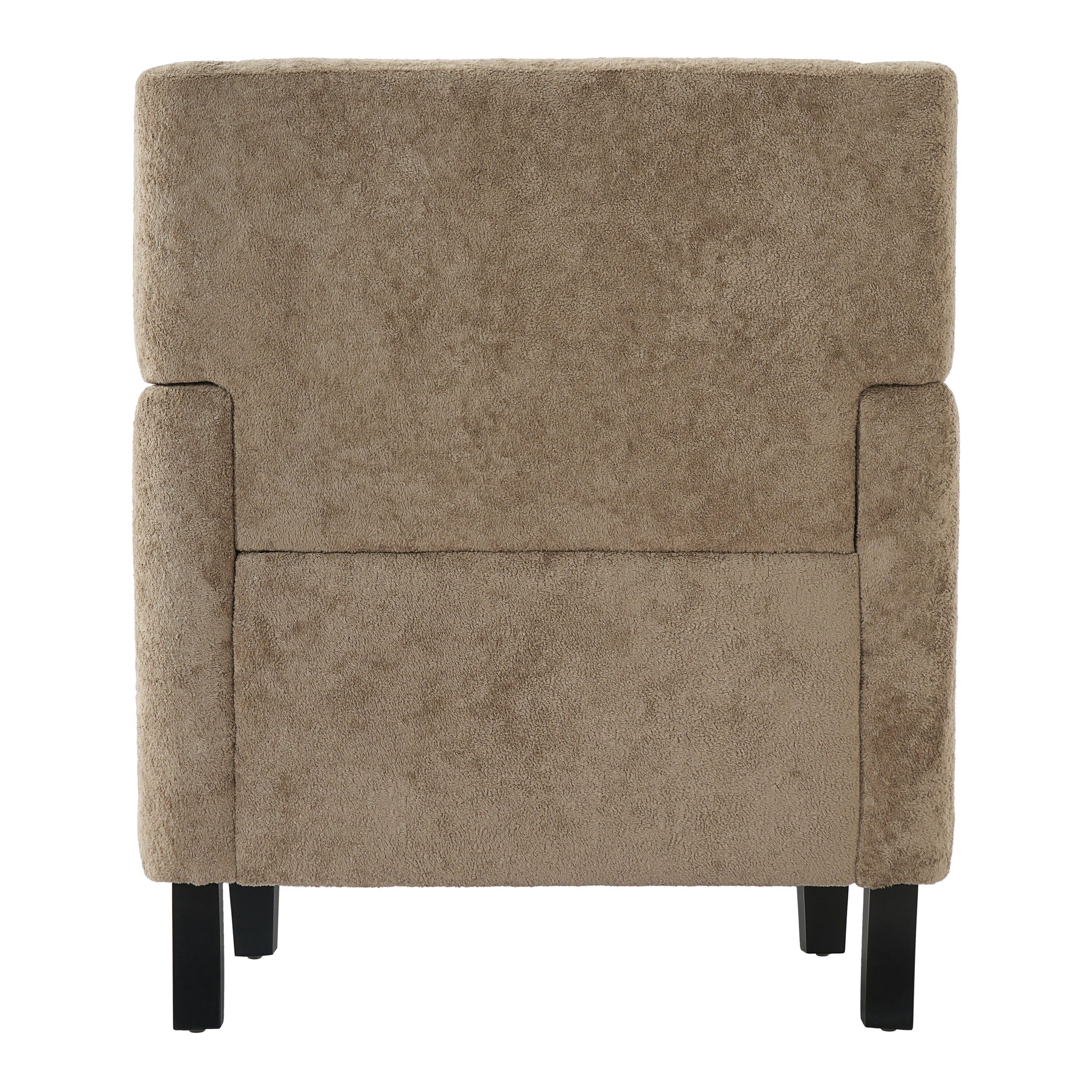 Euroco Modern Accent Chair,Upholstered Armchair with Solid Wood Frame,Comfy Reading Chair,Living Room Chair for Bedroom, Guest Room,Brown