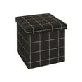 thumbnail image 1 of 15 Inch Pouf de Rangement Pliant noir blanc, 1 of 3
