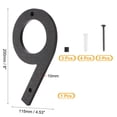 thumbnail image 2 of 8 Inch House Numbers, House Address Numbers Sign Large Floating House Numbers Modern House Numbers with Screws for Outside Door Wall Street, Black, 9, 2 of 6