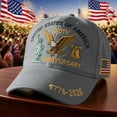 thumbnail image 4 of U.S.A. 250th Anniversary Commemorative Hat, Embroidered Adjustable 250 Anniversary USA Hat, Patriotic Bald Eagle Baseball Cap (2pcs, Gray), 4 of 6