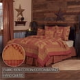 thumbnail image 4 of VHC Brands Ninepatch Star California King Quilt 130Wx115L Country Patchwork Design, Burgundy, 4 of 8