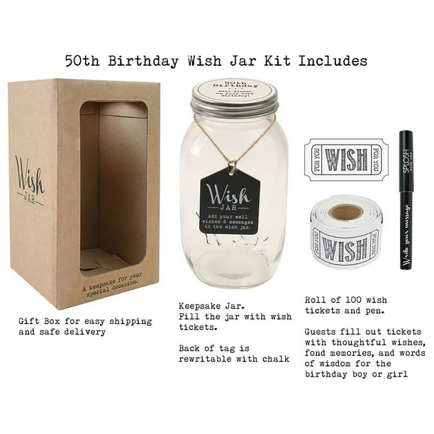 Top Shelf 50th Birthday Wish Jar