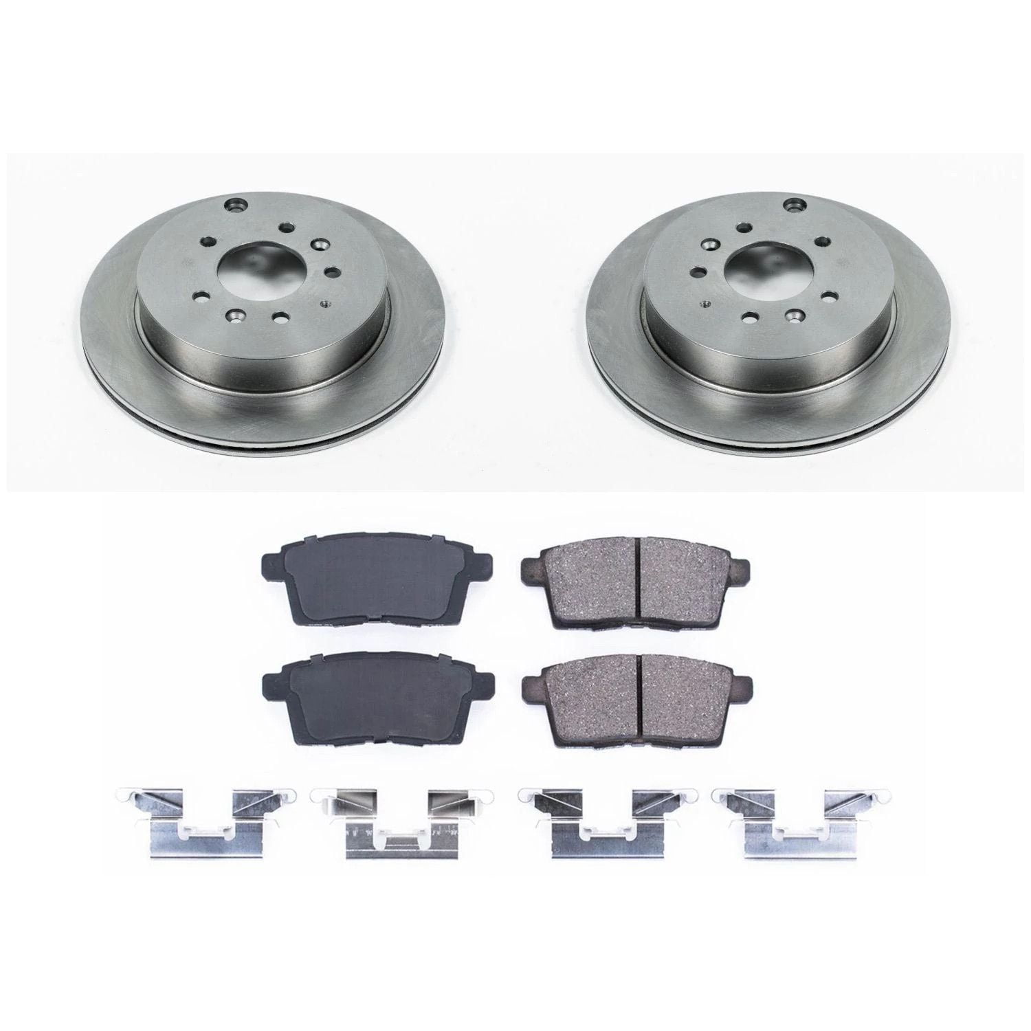 Power Stop Rear Stock Replacement Brake Pad and Rotor Kit KOE5876