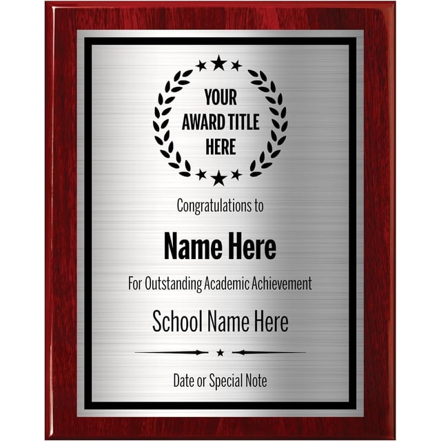 Placas de reconocimiento Awards4U grabadas a medida 27x33 cm color plata