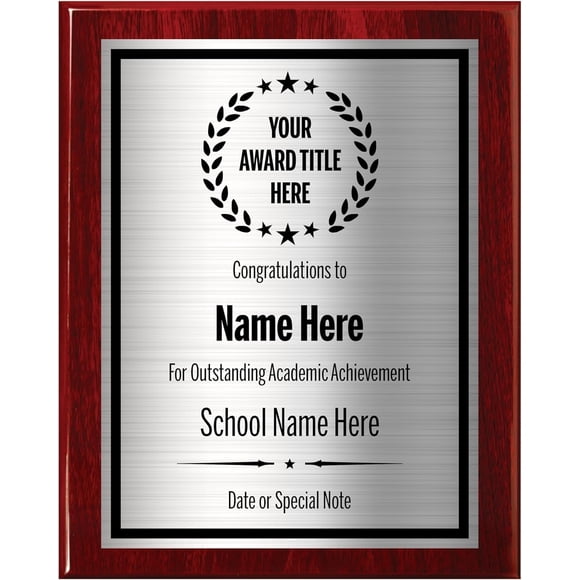 Placas de reconocimiento Awards4U grabadas a medida 27x33 cm color plata