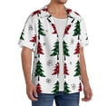 thumbnail image 2 of Fuzoiu Buffalo Plaid Christmas Trees Print Men's Casual Short,Men's Short Sleeve Shirt,Mens Casual Button Down Shirts,Cuban Collar Summer Shirt for Beach, Vacation, and Outdoor Activities-X-Large, 2 of 5