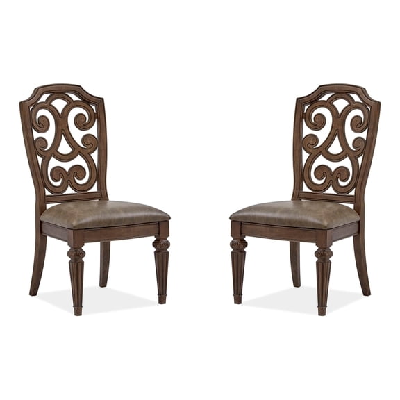 Magnussen Home Durango Willadeene Brown Upholstered Side Chair Two Pack