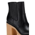 thumbnail image 3 of SUN STONE Womens Black Lug Sole 1" Platform Goring Cushioned Lennii Round Toe Block Heel Zip-Up Booties 10 M, 3 of 4