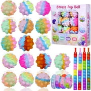 28Pack Fidget Toys Stress, Push Pop Fidget Toy and Bracelet for Adult or Kids,Autism Special Needs Stress Reliever,Party Favors for Kids