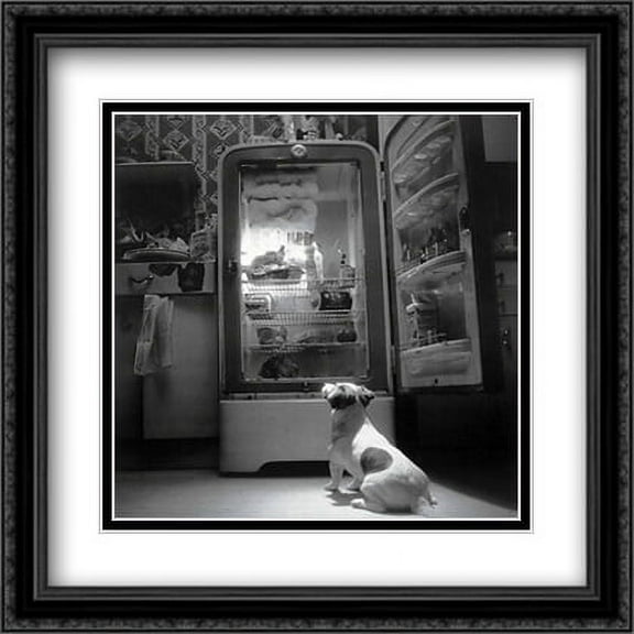 TV Dog 2x Matted 26x32 Large Black Ornate Framed Art Print by Howard Berman