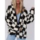 thumbnail image 2 of CORIRESHA Women's Casual Oversized Long Sleeve Plaid Gothic Style Front Open Sweater Cardigan, 2 of 3