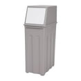 thumbnail image 2 of 8 Gallon Large Capacity Trash Can, Slim Trash Can with Lid, 7.5 x 12 x 25in Tall & Narrow Rubbish Bin, Plastic Waste Bin for Kitchen, Living Room, Outdoor, Garden (Khaki), 2 of 9
