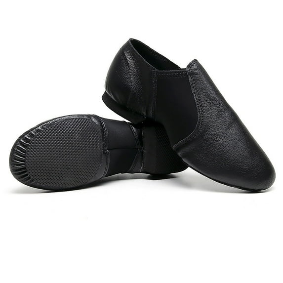 Krdevn Azz Kids PU Leather Slip On Jazz Dance Shoes Soft Sole Indoor Practice Cheerleading Footwear,7-8 Years