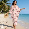 thumbnail image 6 of DISNIMO Women's Kaftan Dress Beach Cover Up Cherry Star Print Plus Size Bathing Suit Coverups V Neck Batwing Sleeve Caftan Beach Dress Long Swimsuit Cover Ups, 6 of 7