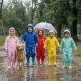 thumbnail image 4 of mgoYE Girl Rain Jacket 12 Toddler Kids Rain Suit for Boys Girls One Piece Hoodie Waterproof Coverall Lightweight Rain Jacket(Pink,4-5 Years), 4 of 7