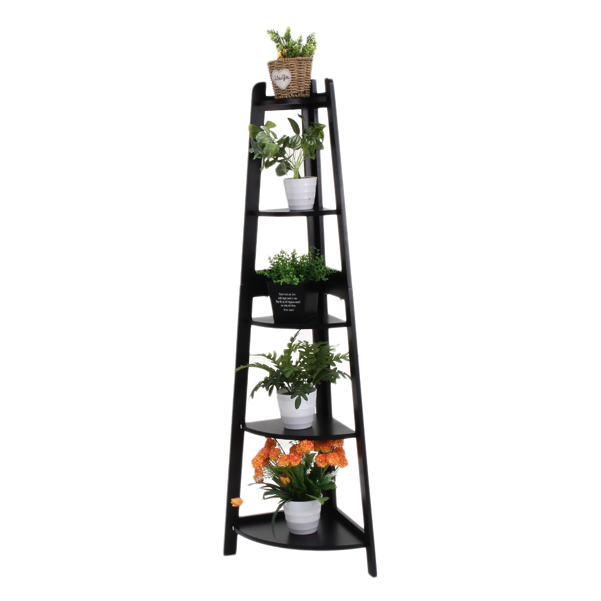 Garfans 5Tier Plant Stand Corner Plant Stand Wooden Plant Holder Wood