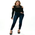 thumbnail image 7 of STEPBYJ Women's Cutout Off Shoulder Round Neck Sexy Casual Long Sleeve and Short Sleeve Bodysuit (XL, BLACK), 7 of 7