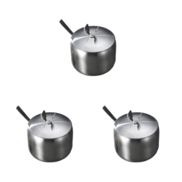 Bewildely Sugar Bowl Spice Jar Salt Integrated Pot and Cooking Lid Seasoning Supplies Design with Organizer Storage Spoon Type1 NO1