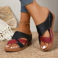 thumbnail image 2 of Mostsola Slippers for Women Open Toe Trendy Beach Shoes Platform Wedge Sandals Summer Slides, 2 of 8