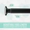 thumbnail image 4 of Home Details 24"-42" Adjustable Tension Curtain Rod in Matte Black, 4 of 6