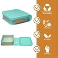 thumbnail image 3 of Silipint: Silicone Go Go Bowls: 2pk Sandwich Size: Aurora - Unbreakable, Microwavable, Flexible, Attached Lid, Travel, 3 of 7