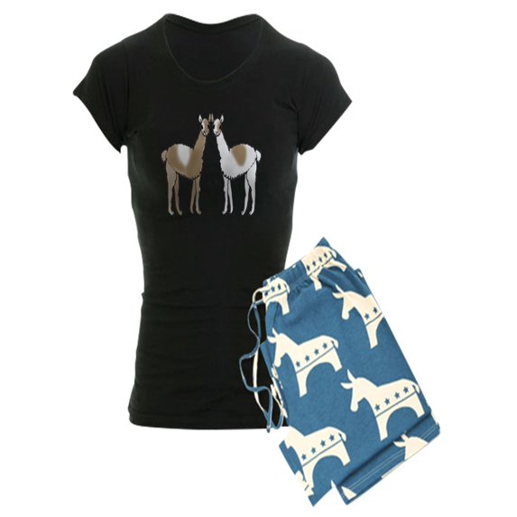 CafePress - I Llove Llamas Pajamas - Women's Dark Pajamas