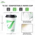 thumbnail image 3 of [50 Pack] 16 oz Compostable Paper Cups with Black Dome Lids - Biodegradable Disposable White Paper Coffee Cups PLA Lined - Eco-friendly Hot and Cold Drinking Cups, 3 of 7