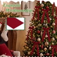 thumbnail image 4 of Yexmas 12pcs Burgundy Velvet Christmas Bows, Ribbon Bows Xmas Ornaments for Christmas Tree Home Party Staircase Door Wreath Garland Holiday Decor, 4 of 7