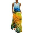 thumbnail image 2 of Flowers Oil Painting Dress Floral Print Elegant Maxi Dress Fashion Casual Long Dresses Summer Sleeveless Graphic Vestido 4XL 5XL, 2 of 7