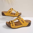thumbnail image 5 of Womens Sandals Comfortable Casual Solid Color Fish Mouth Fashion Thick-soled Bottom Wedge Summer Style Summer Beach Sandals Dressy Vacation Essentials Slides, 5 of 9