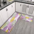 thumbnail image 3 of 2 Piece Purple Pink Dalia Rug Kitchen Rug Set, Decor Kitchen Rugs, Absorbent Non-Slip Washable Floor Mats, Home Indoor Runner Rugs 17"x47"+17"x30", 3 of 7