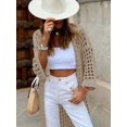 thumbnail image 6 of Women's Solid-Color Openwork Long Cardigan (Resort Style), 6 of 6