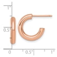 thumbnail image 2 of 14k Rose Gold 3.0 X 16mm Polished Post Hoop Earrings 16x16mm Wide 3mm Thick Hoop Earring for Women, 2 of 2