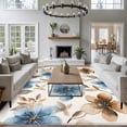thumbnail image 3 of 5'x7' Area Rugs, Blue Brown Spring Floral Indoor Outdoor Area Rug for Living Room Bedroom, Summer Botanical Farmhouse Washable Bathroom Rugs Kitchen Floor Carpet Mats Home Decor Aesthetic, 3 of 8