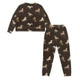 thumbnail image 3 of Tutolipy Horse Printed Pajama Set for Women Comfy Pjs Long Sleeve Shirt and Pajama Pants Lounge Sets Crewneck Sleepwear with Pockets, S, 3 of 7