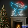 thumbnail image 2 of Handmadetneonsign Christmas Whale Neon Sign, Santa Hat Neon Sign, Christmas Wall Decor, 2 of 4